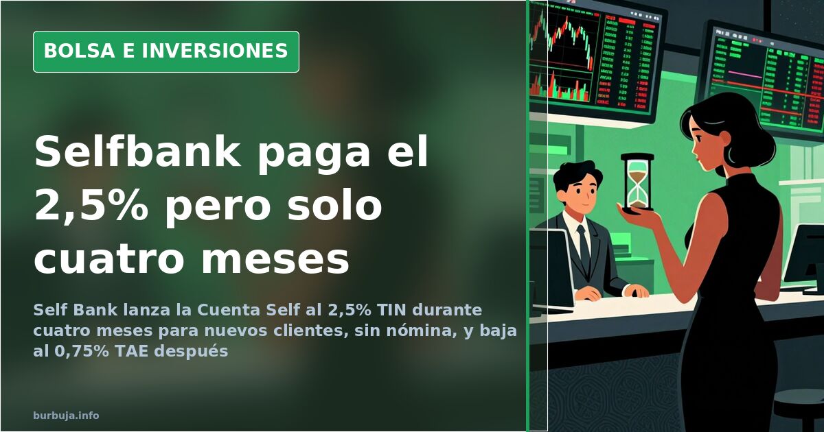 Selfbank launches the Self Account at 2.5% TIN: 4 months then 0.75%