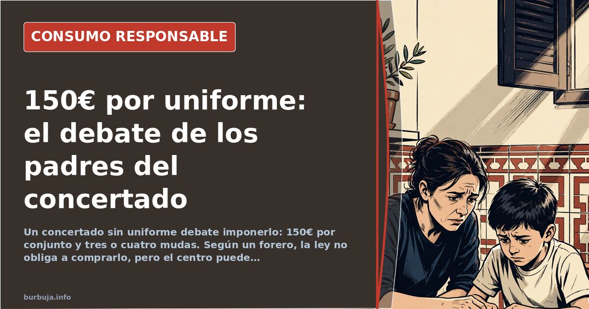 Niños con uniforme escolar azul marino y polo blanco en la puerta de un colegio concertado