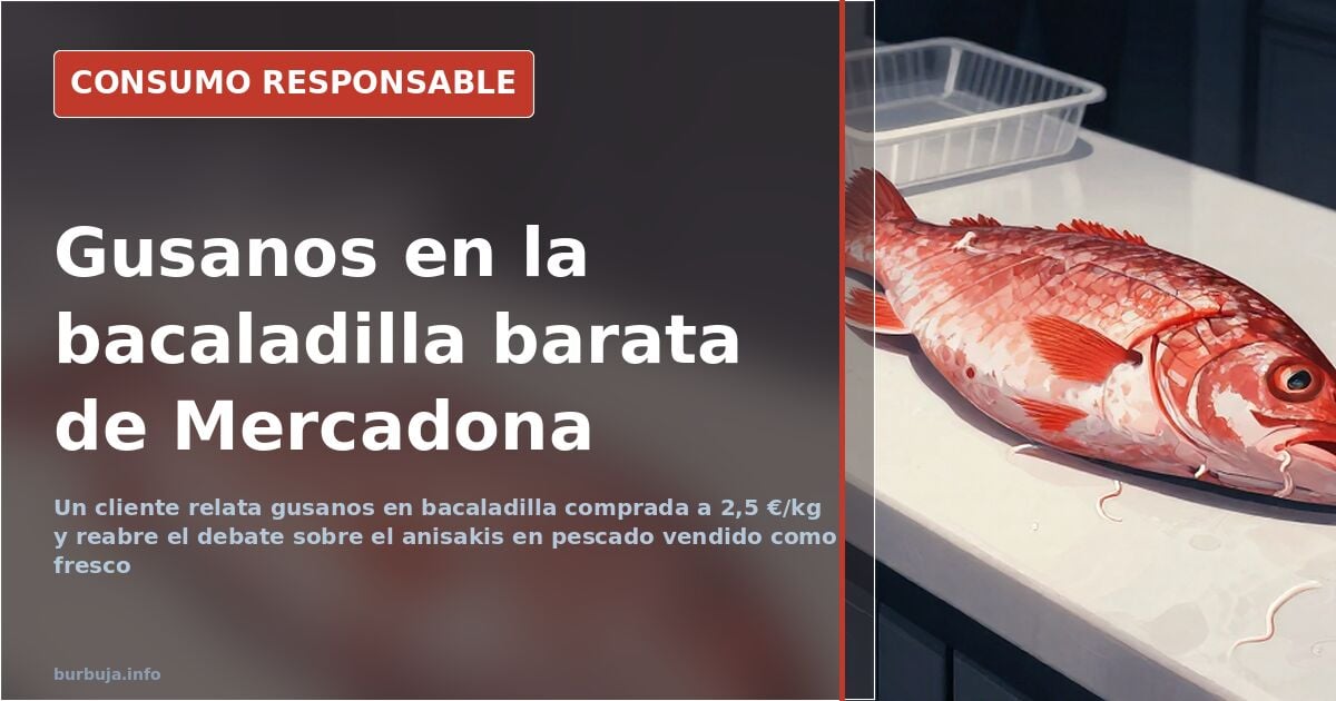 Bacaladilla fresca en el mostrador de una pescadería junto a un limón partido