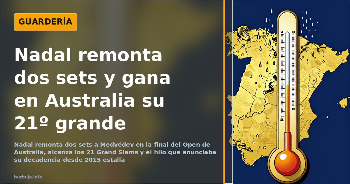 Nadal remonta dos sets y gana en Australia su 21º grande