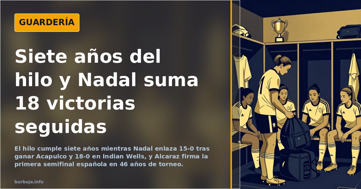 Siete años del hilo y Nadal suma 18 victorias seguidas