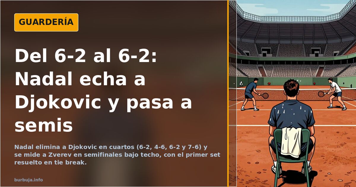 Del 6-2 al 6-2: Nadal echa a Djokovic y pasa a semis