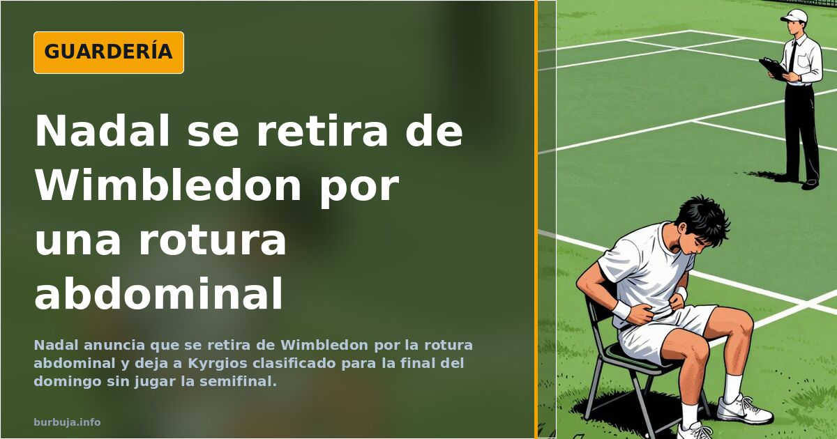 Nadal se retira de Wimbledon por una rotura abdominal