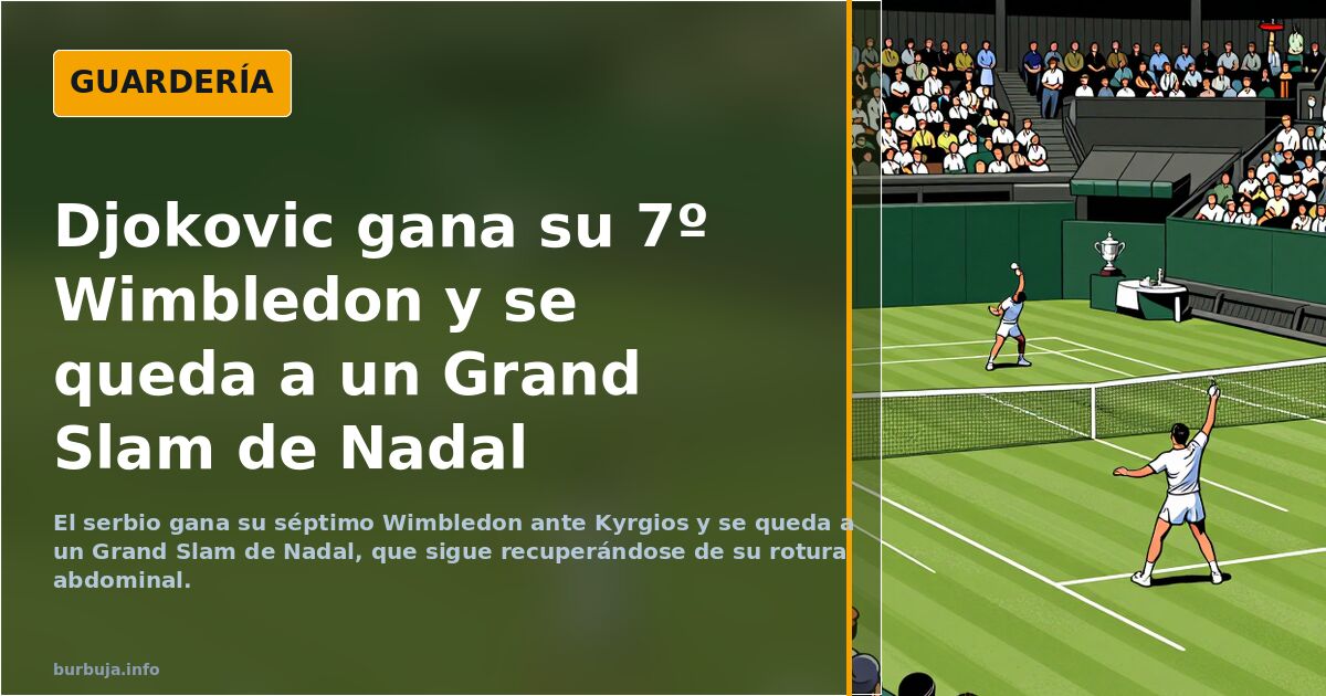 Djokovic gana su 7º Wimbledon y se queda a un Grand Slam de Nadal