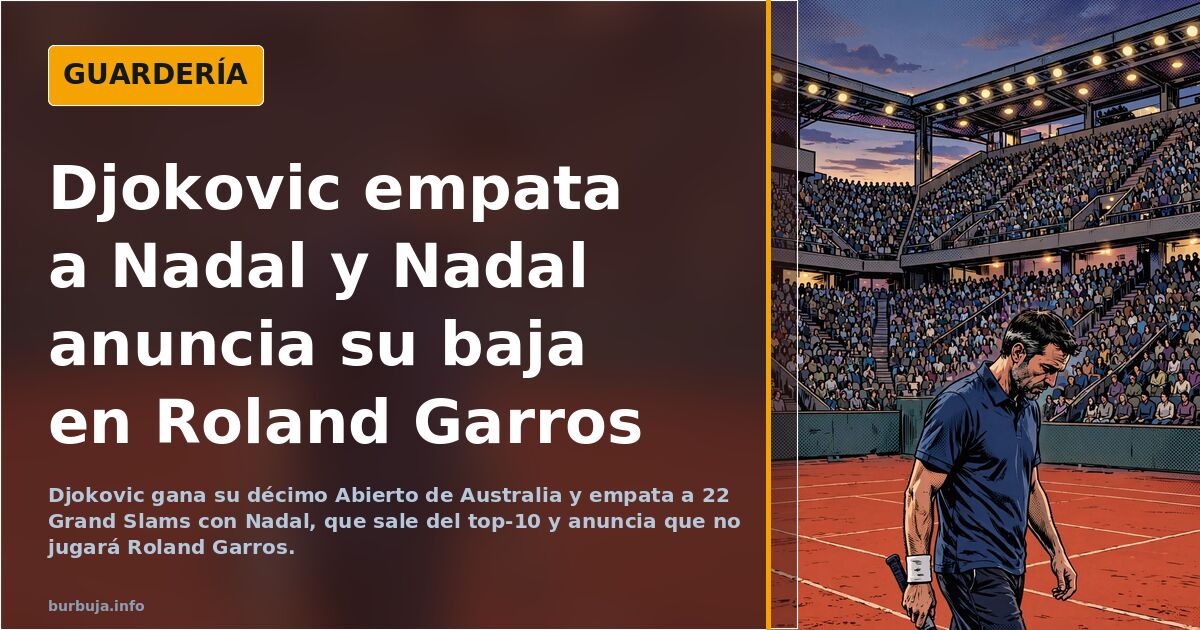 Djokovic empata a Nadal y Nadal anuncia su baja en Roland Garros
