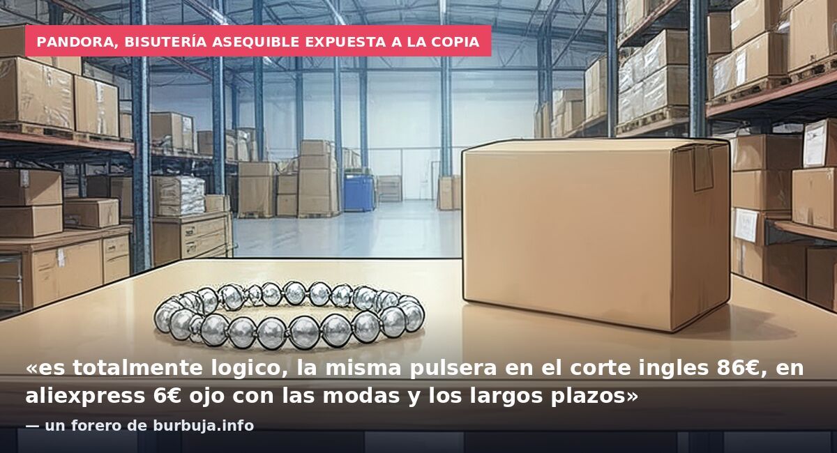 Pandora, bisutería asequible expuesta a la copia: «es totalmente logico, la misma pulsera en el corte ingles 86€, en aliexpress 6€ ojo con las modas y los largos plazos» — un forero de burbuja.info