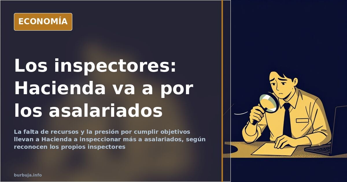 Lupa de inspección fiscal sobre nóminas de asalariados frente a documentación de grandes empresas y cuentas en el extranjero