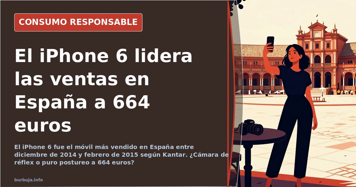 Un iPhone 6 junto a su etiqueta de precio, el smartphone más vendido en España entre diciembre y febrero según Kantar