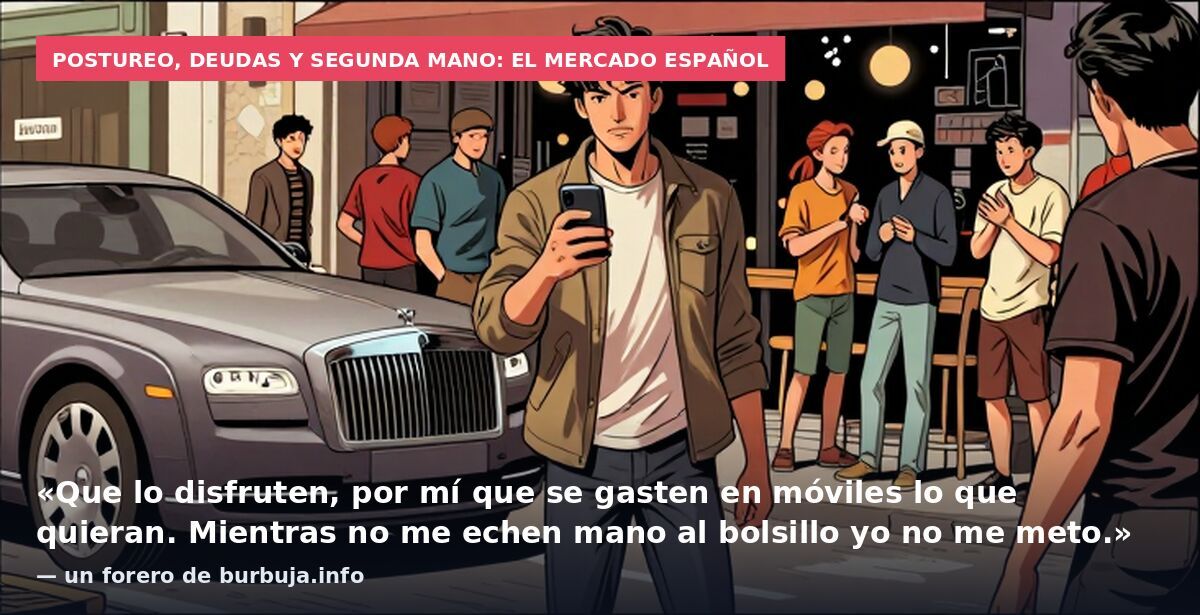 Postureo, deudas y segunda mano: el mercado español: «Que lo disfruten, por mí que se gasten en móviles lo que quieran. Mientras no me echen mano al bolsillo yo no me meto.» — un forero de burbuja.info
