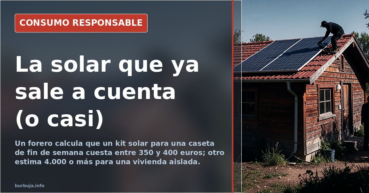 Solar kits from €350, says one forum user: the debate