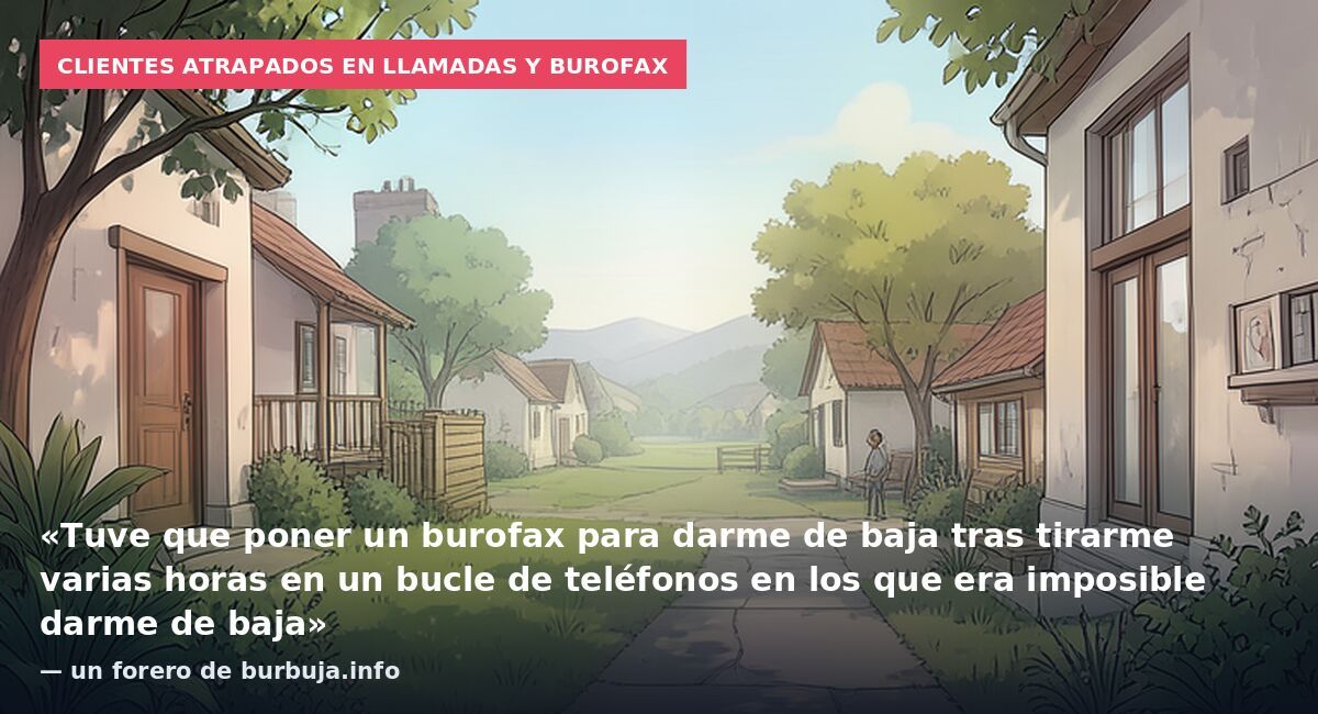 Clientes atrapados en llamadas y burofax: «Tuve que poner un burofax para darme de baja tras tirarme varias horas en un bucle de teléfonos en los que era imposible darme de baja» — un forero de burbuja.info
