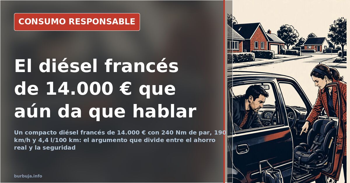 Coche compacto diésel francés en una carretera convencional española de firme irregular, vista lateral