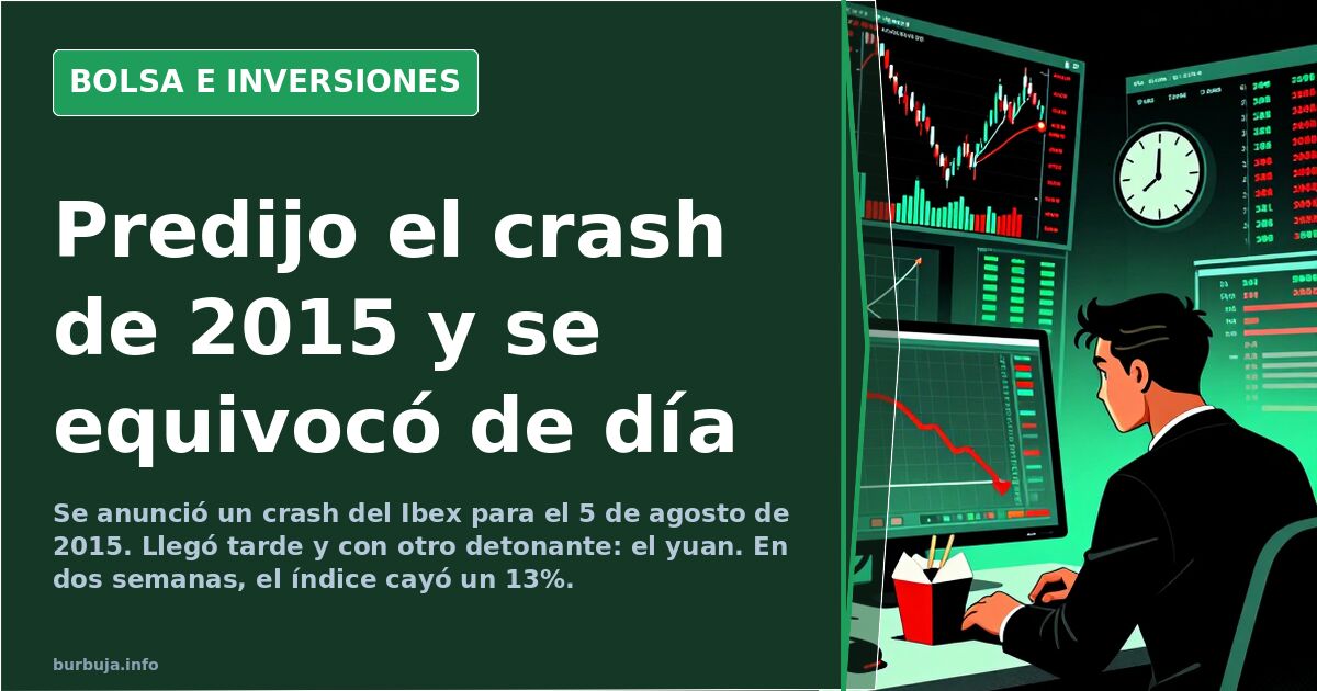 Predijo un crash en agosto de 2015: el Ibex cayó un 13%