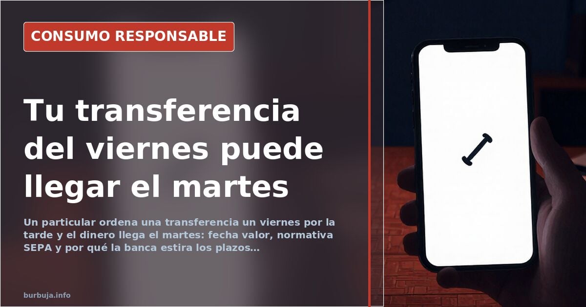 Una transferencia hecha un viernes tarde puede llegar el martes