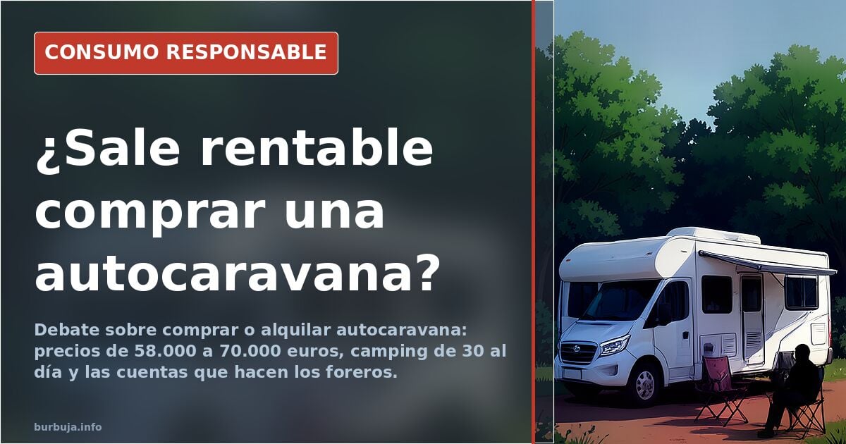 Autocaravana aparcada en un camping de la costa española durante las vacaciones de verano