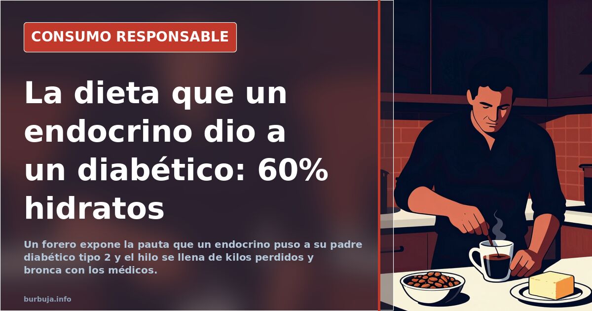 La dieta que un endocrino dio a un diabético: 60% hidratos