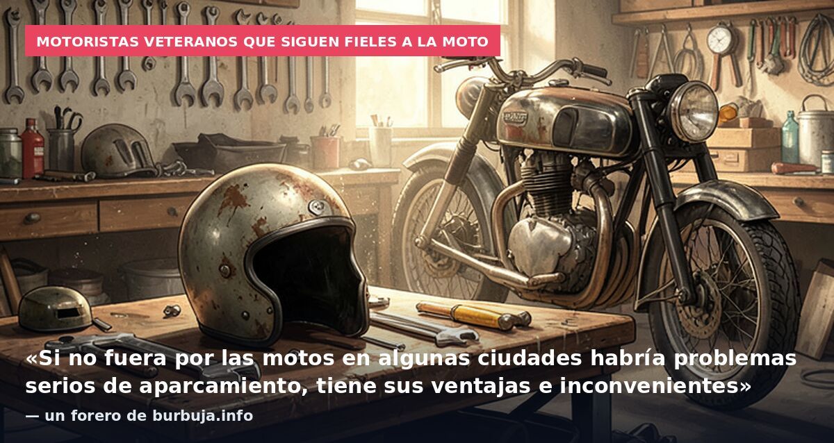 Motoristas veteranos que siguen fieles a la moto: «Si no fuera por las motos en algunas ciudades habría problemas serios de aparcamiento, tiene sus ventajas e inconvenientes» — un forero de burbuja.info