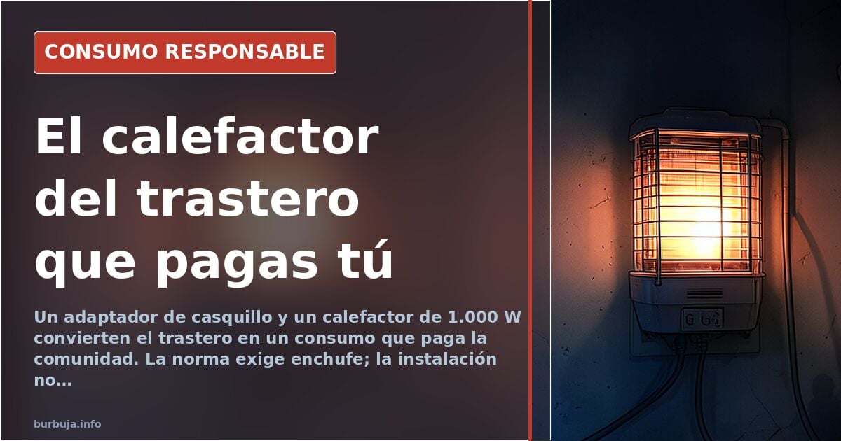 Enchufe en el trastero: 1.000 W que paga la comunidad