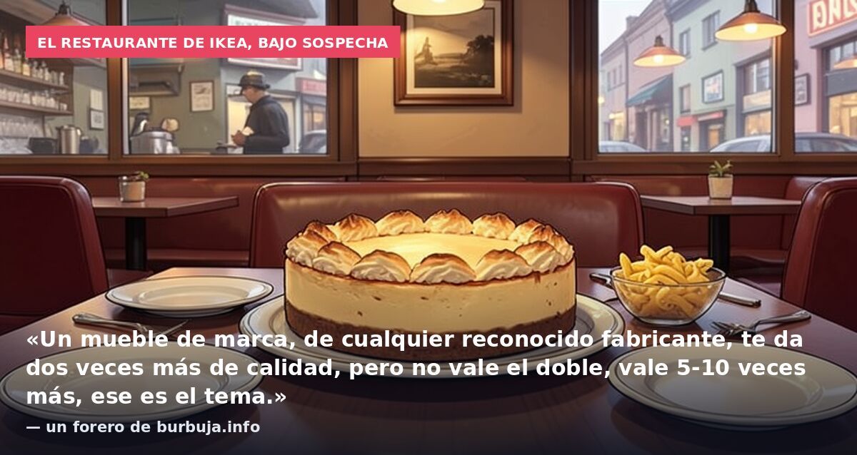 El restaurante de Ikea, bajo sospecha: «Un mueble de marca, de cualquier reconocido fabricante, te da dos veces más de calidad, pero no vale el doble, vale 5-10 veces más, ese es el tema.» — un forero de burbuja.info