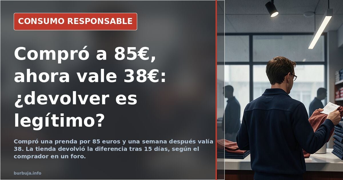 Etiqueta de precio rebajado en una prenda de ropa colgada en una tienda