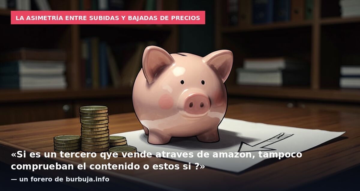La asimetría entre subidas y bajadas de precios: «Si es un tercero qye vende atraves de amazon, tampoco comprueban el contenido o estos si ?» — un forero de burbuja.info