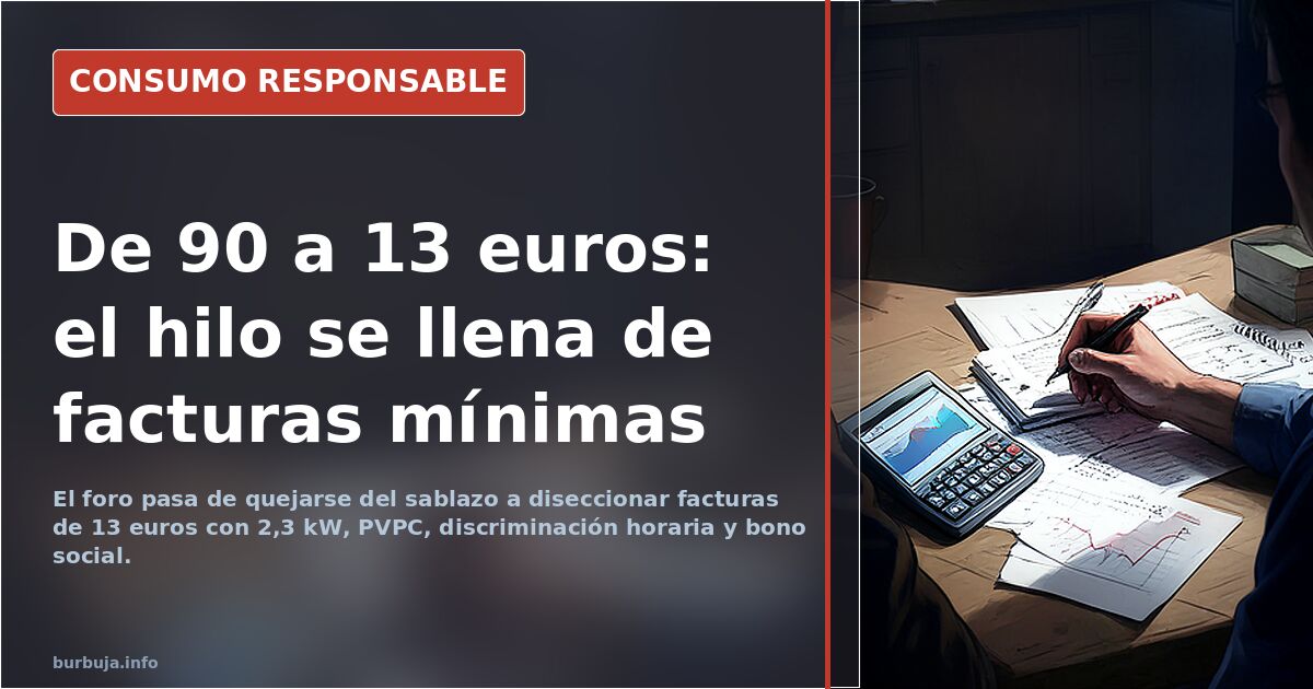 De 90 a 13 euros: el hilo se llena de facturas mínimas