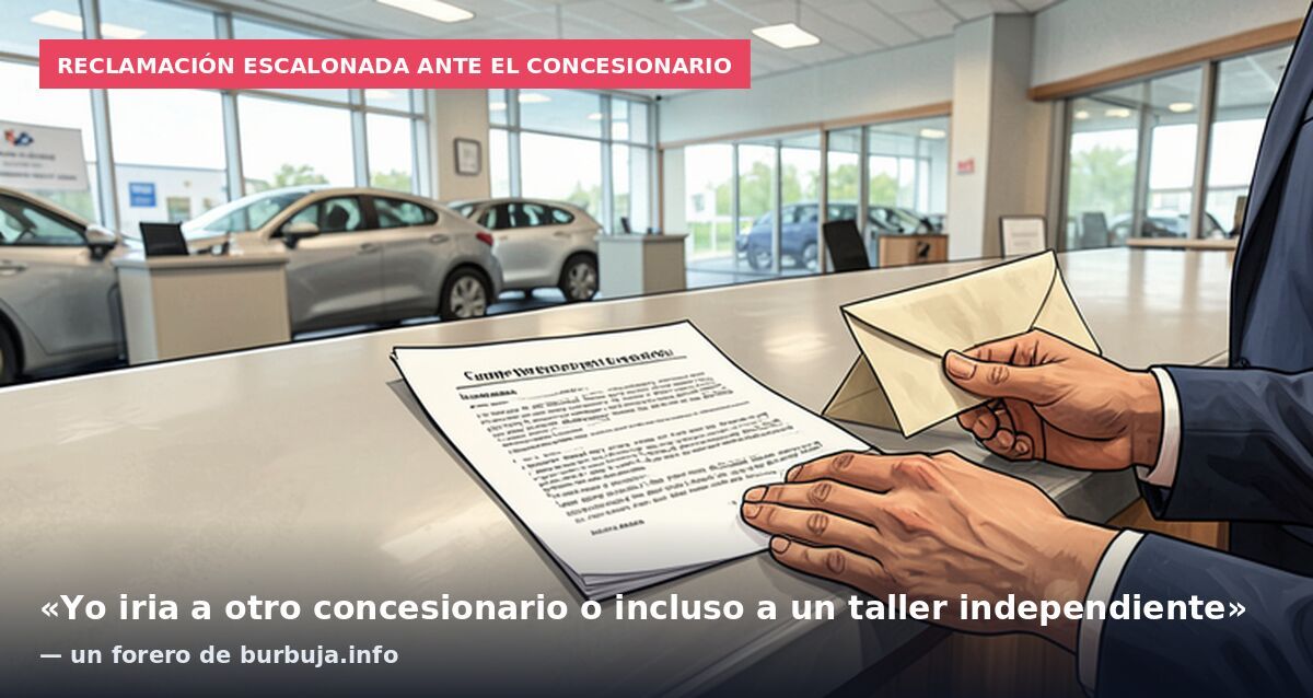 Reclamación escalonada ante el concesionario: «Yo iria a otro concesionario o incluso a un taller independiente» — un forero de burbuja.info