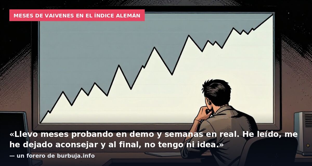 Meses de vaivenes en el índice alemán: «Llevo meses probando en demo y semanas en real. He leído, me he dejado aconsejar y al final, no tengo ni idea.» — un forero de burbuja.info