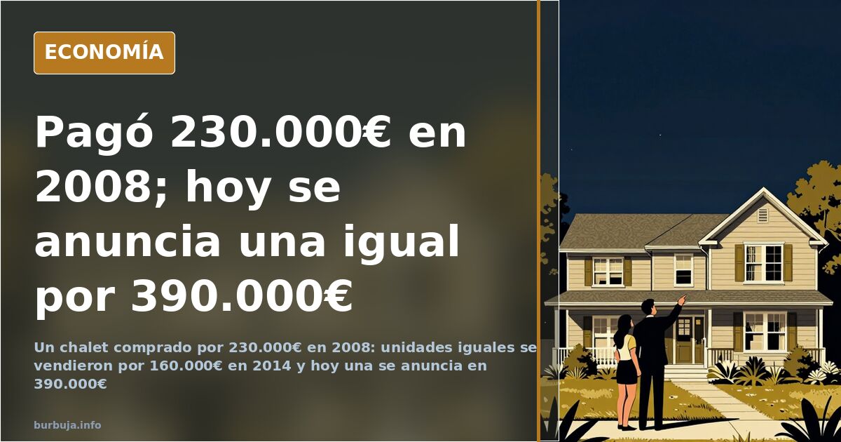 Chalet independiente con parcela cerca de Granada, de la tipología comprada en 2008 y hoy anunciada por 390.000 euros