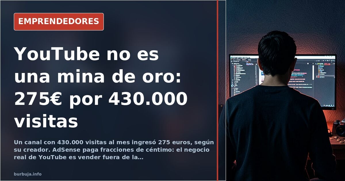 YouTube als Vermögenswert: 430.000 Aufrufe im Monat bringen 275 Euro