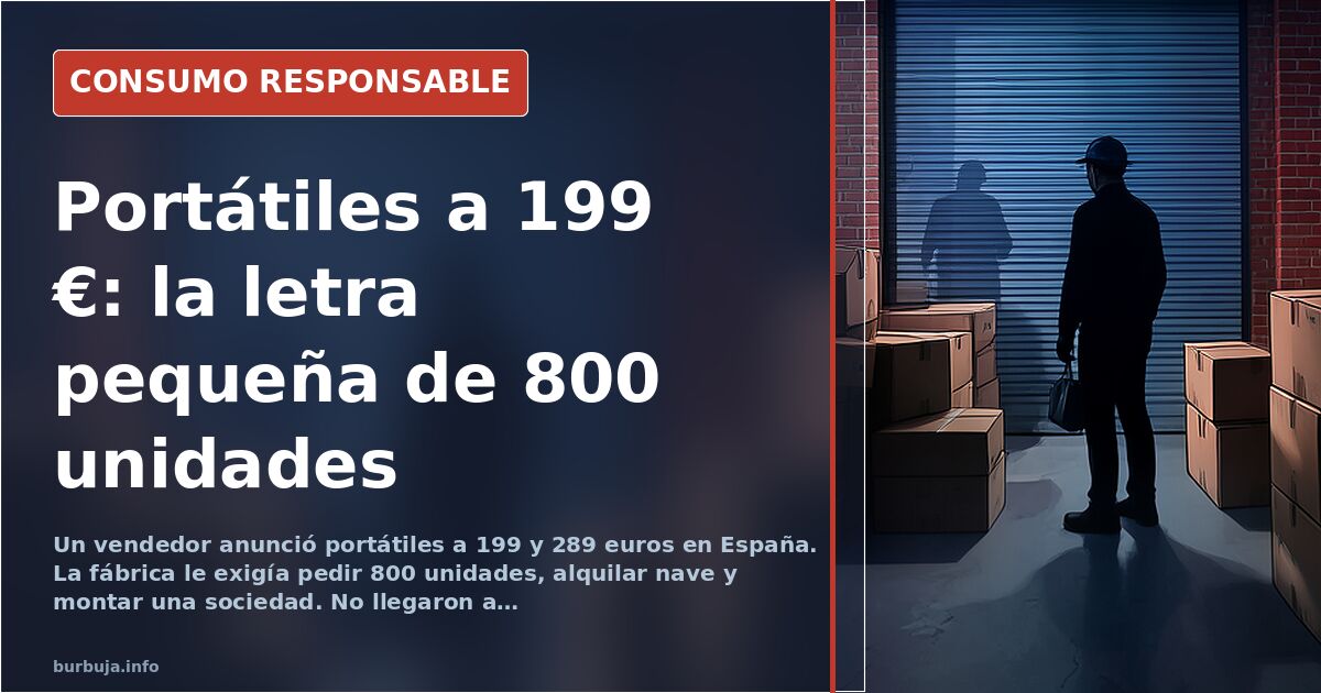Portátiles a 199 €: el plan que exigía pedir 800 unidades