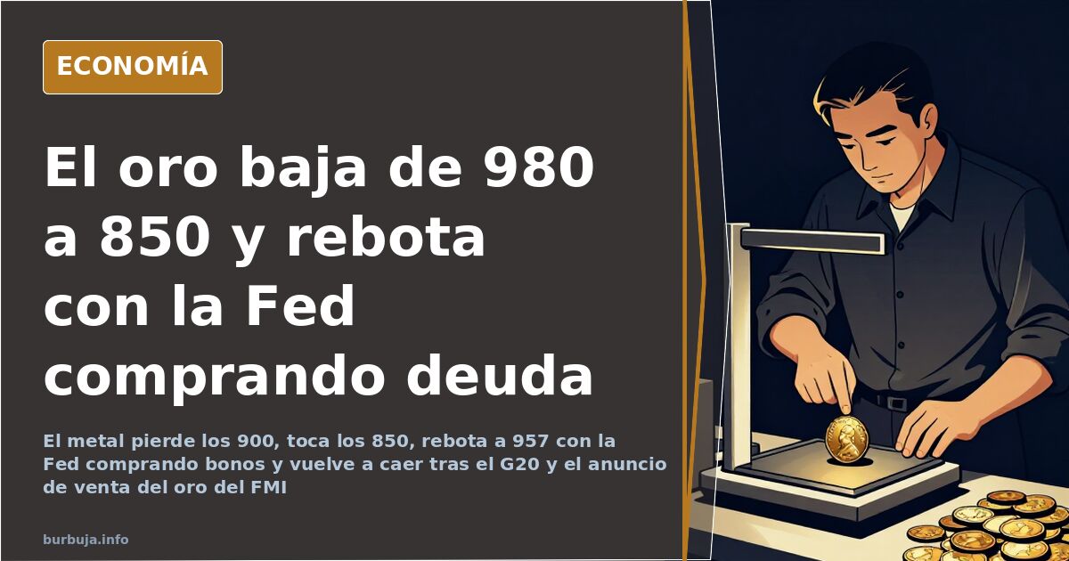 El oro baja de 980 a 850 y rebota con la Fed comprando deuda