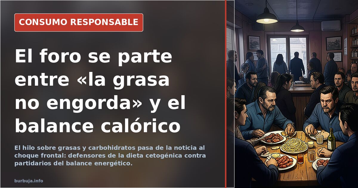 El foro se parte entre «la grasa no engorda» y el balance calórico
