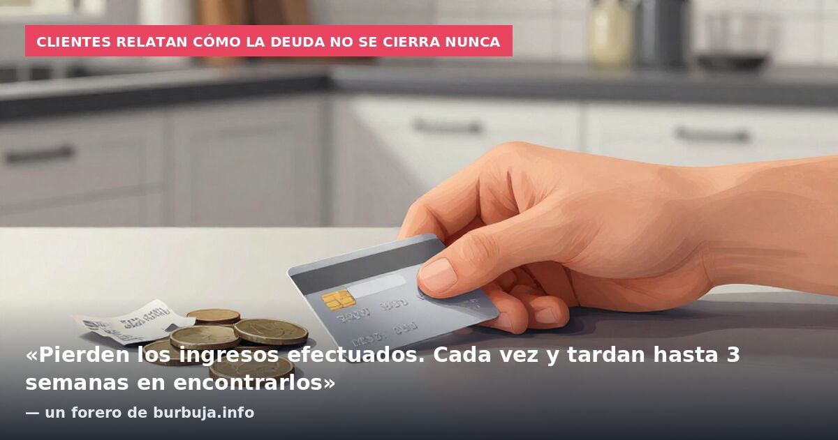 Clientes relatan cómo la deuda no se cierra nunca: «Pierden los ingresos efectuados. Cada vez y tardan hasta 3 semanas en encontrarlos» — un forero de burbuja.info