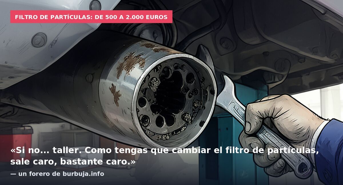 Filtro de partículas: de 500 a 2.000 euros: «Si no... taller. Como tengas que cambiar el filtro de partículas, sale caro, bastante caro.» — un forero de burbuja.info