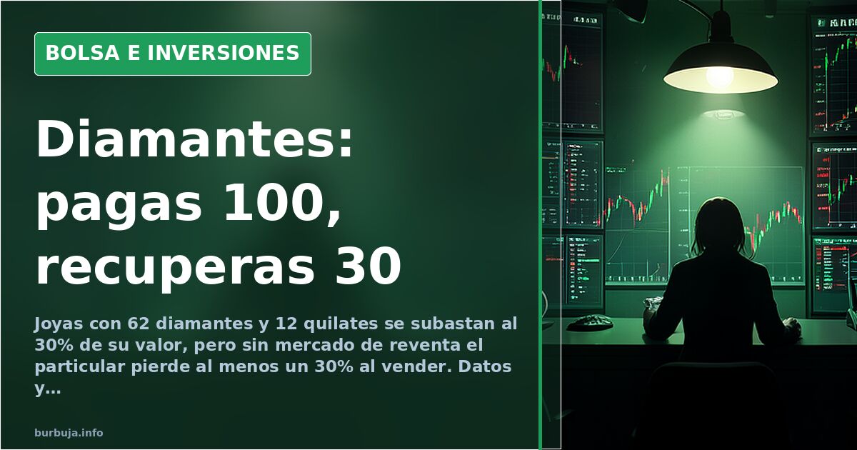 Diamantes como inversión: el 30% del valor que nunca recuperas