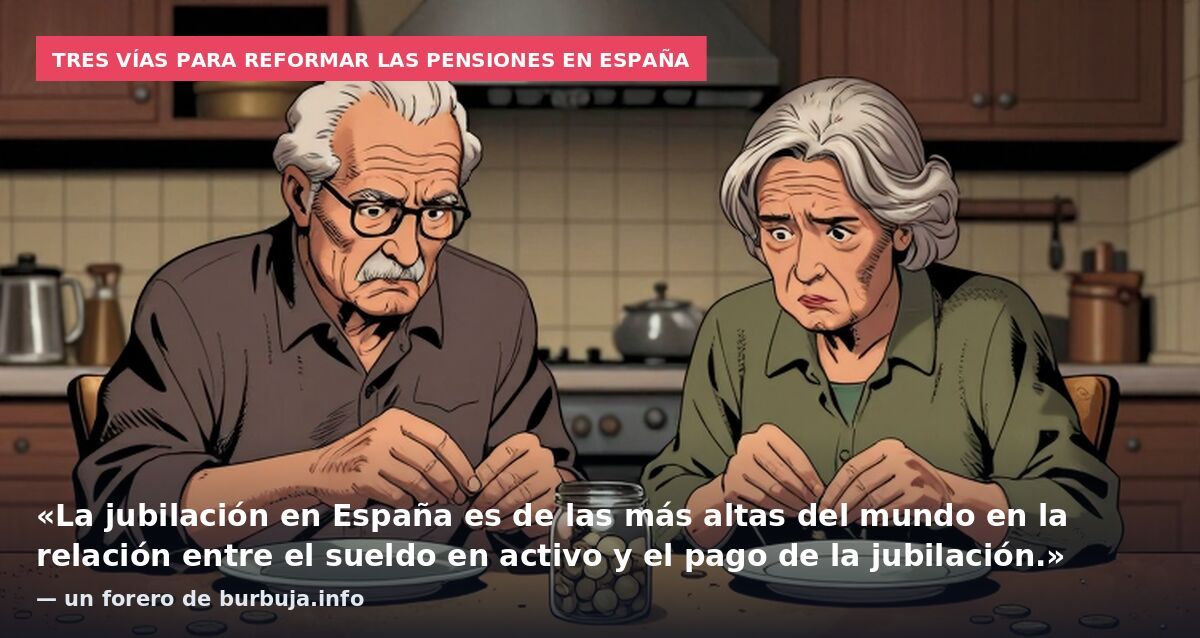 Tres vías para reformar las pensiones en España: «La jubilación en España es de las más altas del mundo en la relación entre el sueldo en activo y el pago de la jubilación.» — un forero de burbuja.info