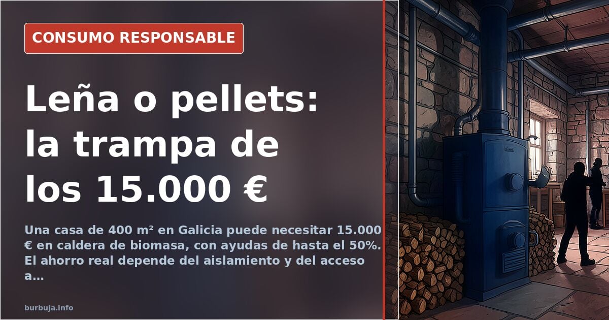 Calefacción de leña o pellets: 15.000 € y ayudas de la Xunta