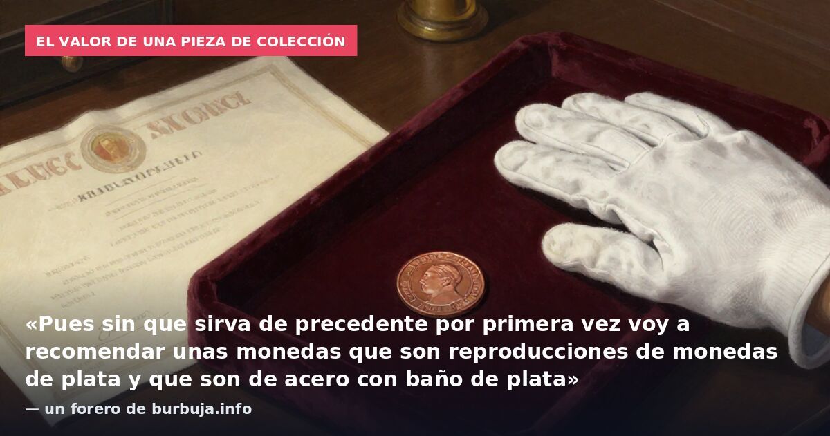 El valor de una pieza de colección: «Pues sin que sirva de precedente por primera vez voy a recomendar unas monedas que son reproducciones de monedas de plata y que son de acero con baño de plata» — un forero de burbuja.info