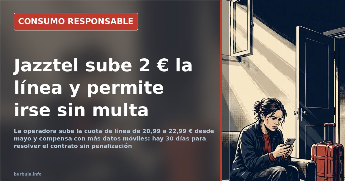 Jazztel sube 2 € la cuota de línea: 30 días para irse sin multa