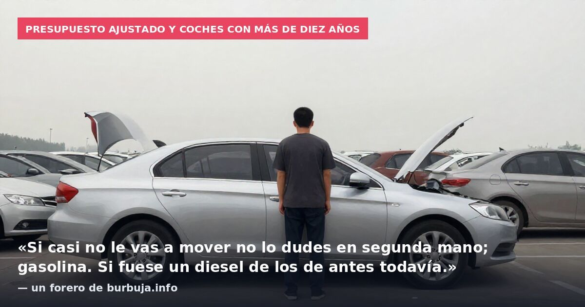 Presupuesto ajustado y coches con más de diez años: «Si casi no le vas a mover no lo dudes en segunda mano; gasolina. Si fuese un diesel de los de antes todavía.» — un forero de burbuja.info