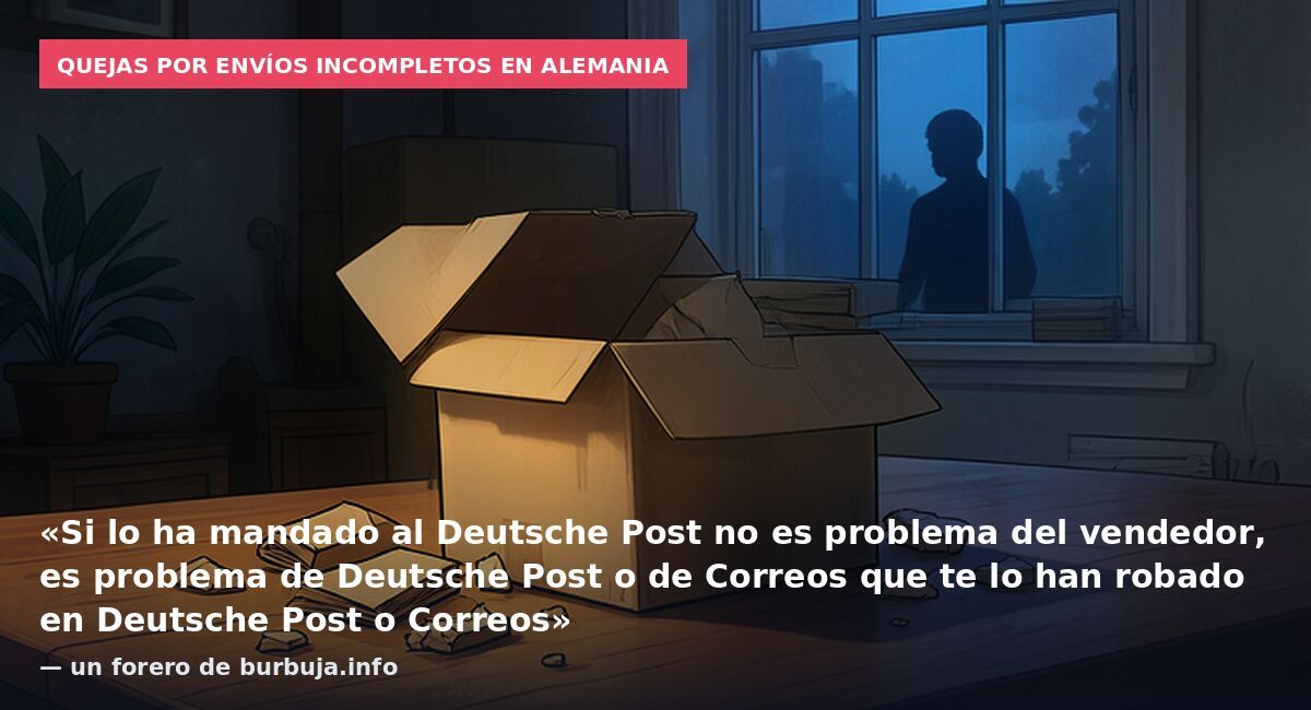 Quejas por envíos incompletos en Alemania: «Si lo ha mandado al Deutsche Post no es problema del vendedor, es problema de Deutsche Post o de Correos que te lo han robado en Deutsche Post o Correos» — un forero de burbuja.info
