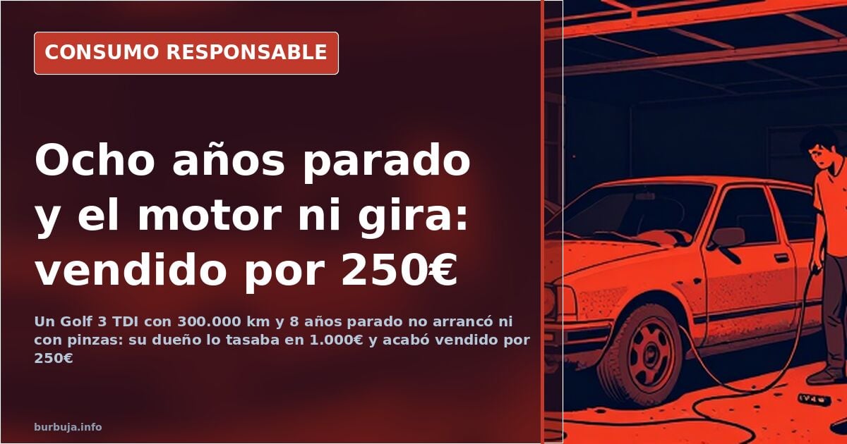 Volkswagen Golf 3 GT TDI aparcado en un garaje cerrado tras ocho años sin moverse de su sitio