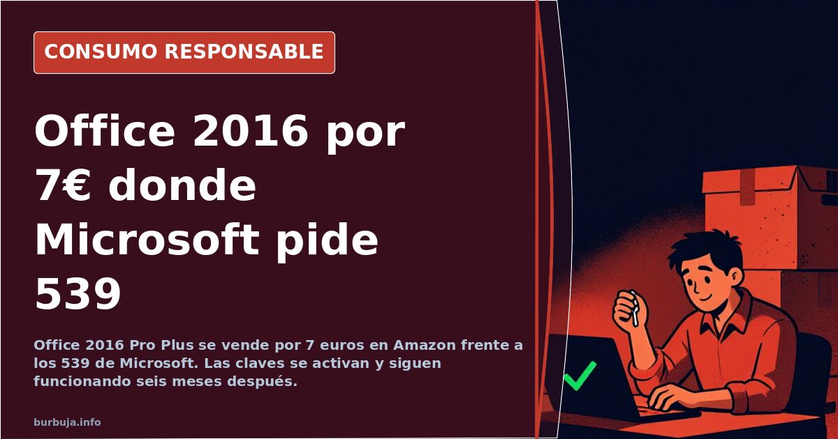 Office 2016 por 7€ frente a los 539€ de Microsoft