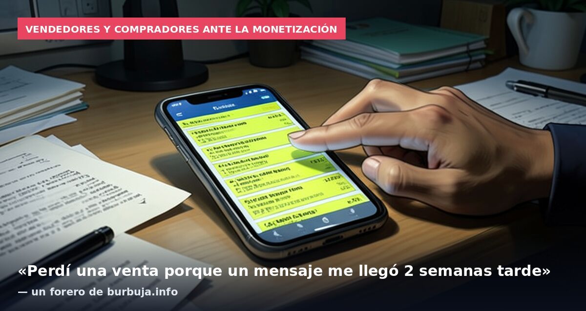 Vendedores y compradores ante la monetización: «Perdí una venta porque un mensaje me llegó 2 semanas tarde» — un forero de burbuja.info