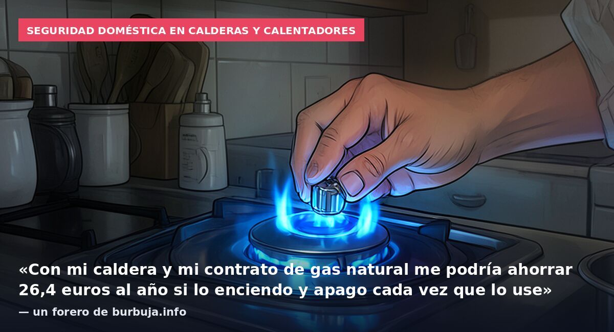 Seguridad doméstica en calderas y calentadores: «Con mi caldera y mi contrato de gas natural me podría ahorrar 26,4 euros al año si lo enciendo y apago cada vez que lo use» — un forero de burbuja.info
