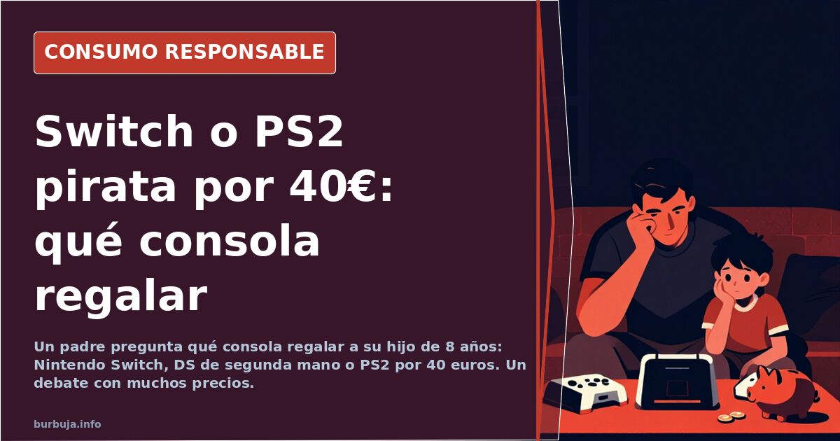 Consola para niños de 8 años: Switch, DS o PS2 pirata por 40€