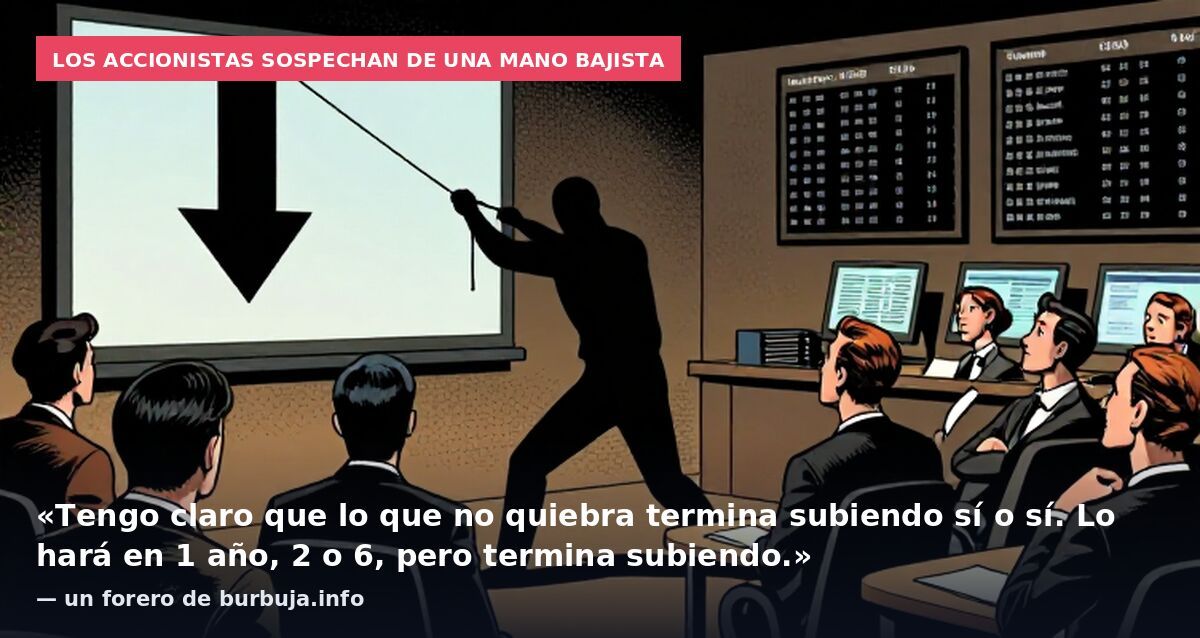Los accionistas sospechan de una mano bajista: «Tengo claro que lo que no quiebra termina subiendo sí o sí. Lo hará en 1 año, 2 o 6, pero termina subiendo.» — un forero de burbuja.info