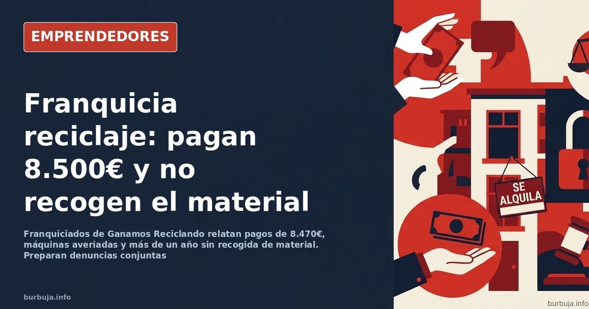Máquina expendedora inversa de reciclaje de envases instalada en la vía pública para la franquicia Ganamos Reciclando