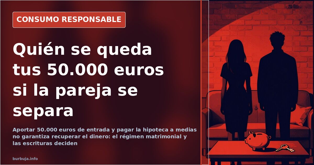 Pareja firmando las escrituras de compra de una vivienda sobre una mesa con calculadora, documentos y llaves